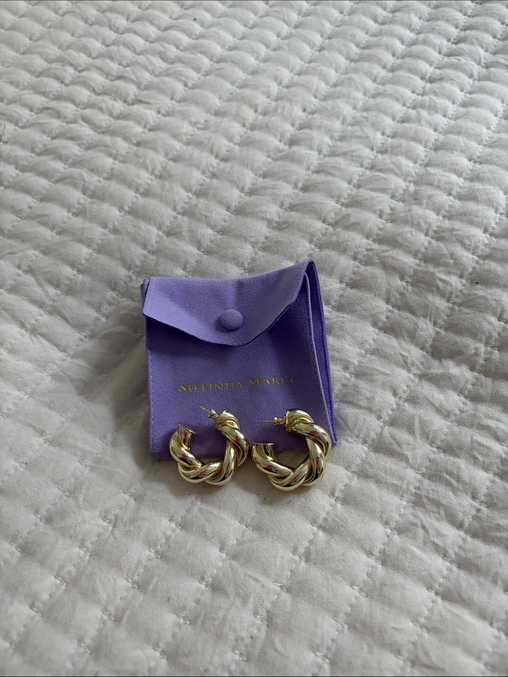 Melinda Maria Chunky Twisted Hoop Earrings - Gold